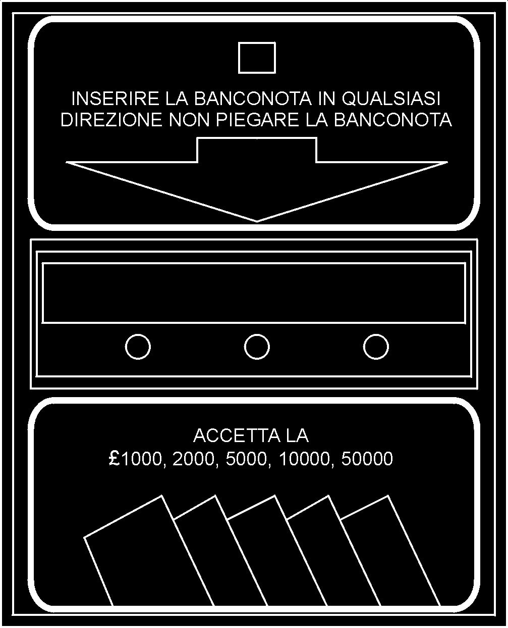 11. BILL ACCEPTOR* * - pokud je instalován Bill acceptor se nachází za kovovými dvířky, (které se liší od standartního vybavení) umistěním pro kasu, propojením kabelem na CPU a má funkci jako