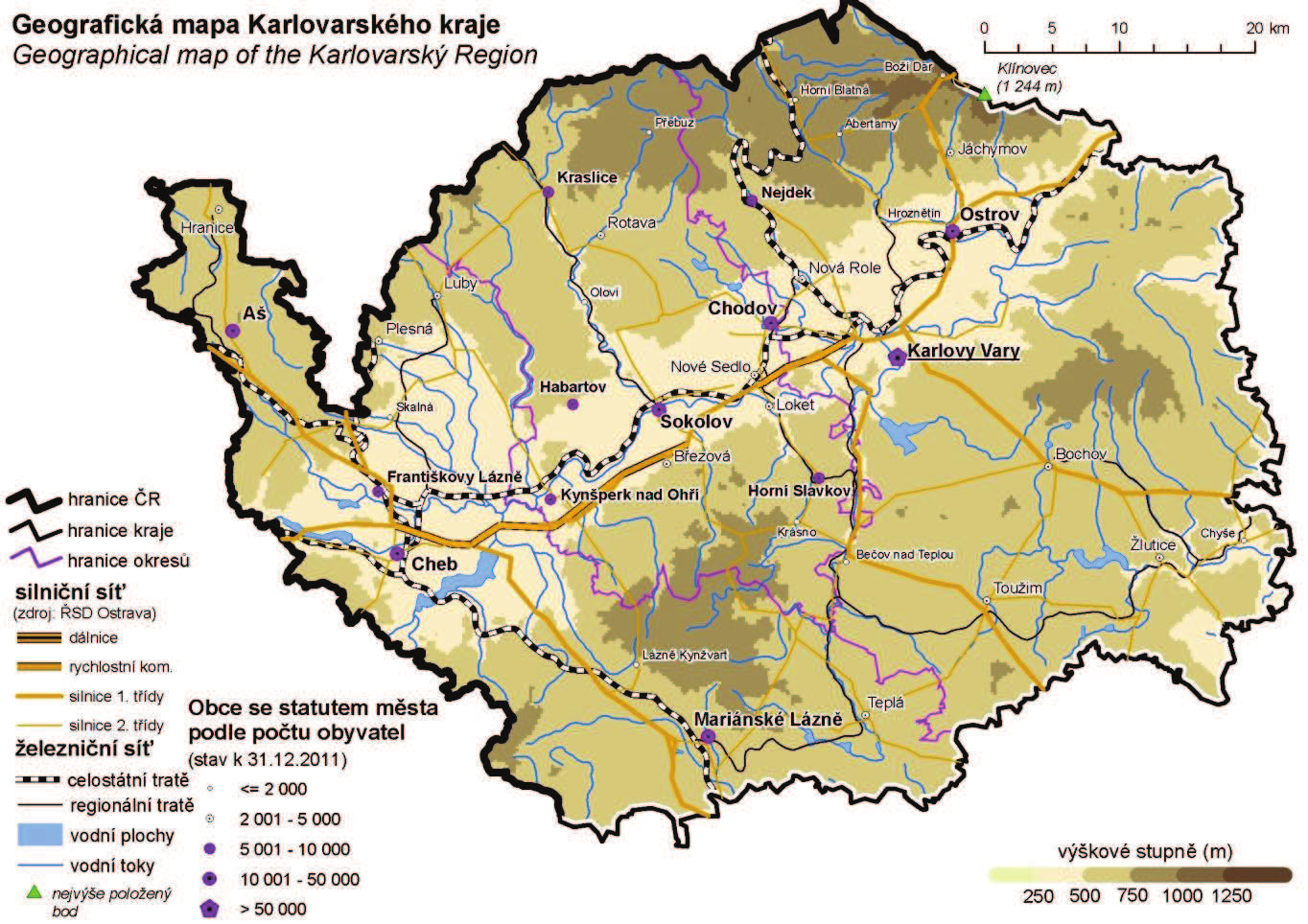 Obrázek 3: Geografická mapa Karlovarského kraje Zdroj: ČSÚ (http://www.czso.cz/csu/2012edicniplan.nsf/t/d0003fdf10/$file/41101112m21.jpg http://www.czso.cz/csu/2012e dicniplan.