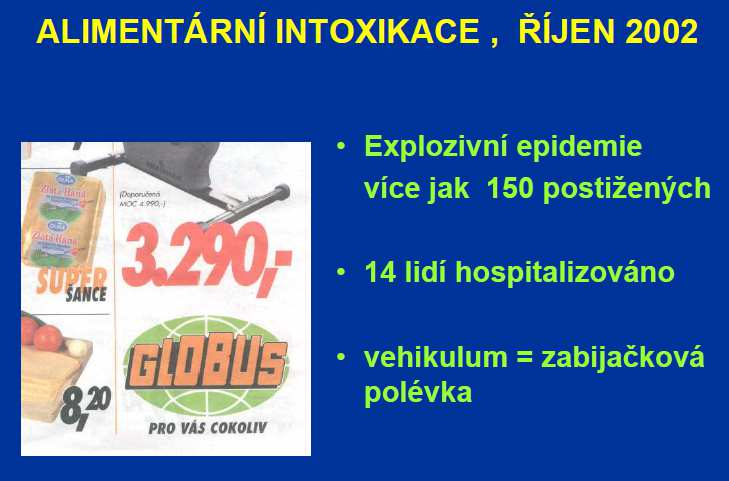 Alimentární intoxikace - enterotoxikózy Staphylococcus aureus - s produkcí ST enterotoxinu A-E v potravině -