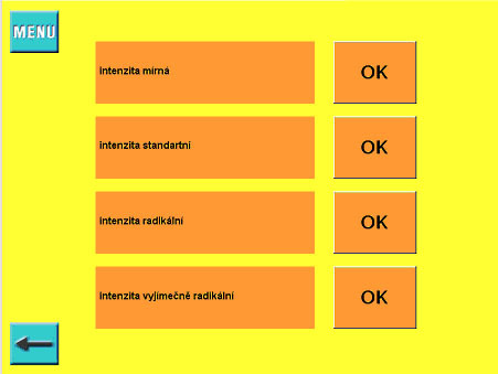 Pro antiedématózní využití a profilaxi edémů, tj. procedury s hodnot přetlaku nad podtlakem viz modré pole tlakových parametrů modifikační tabulky EDIT TABLE.