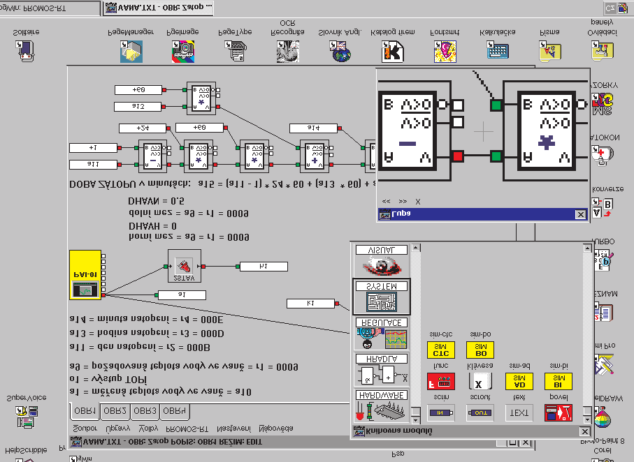 Simulace ovládacího panelu regulátoru ZÁKLADNÍ CHARAKTRISTIKA V grafickém vývojovém prostředí ProgWin, určeném pro konfigurace regulačního SW regulátorů tepla PROMOS, lze otevřít jednu aplikaci