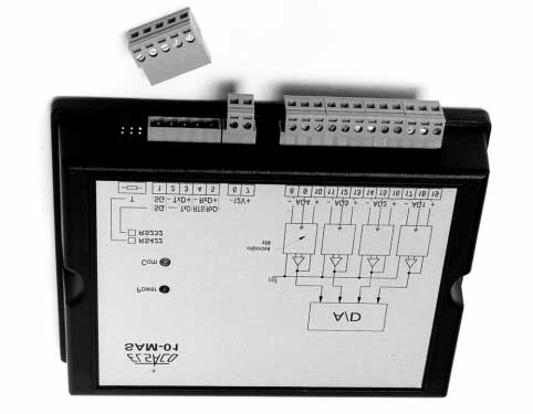 SAM-0 modul pro vzdálené připojení analogové vstupy Komunikační linka RS/ nebo RS s galvanickým oddělením Jednoduchý protokol komunikace univerzální analogové vstupy samostatně konfigurovatelné pro