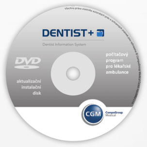 Aktualizujete-li program z instalačního DVD, použijte následující postup: Před instalací aktualizace ukončete prosím program DENTIST+ a vložte DVD do počítače. Načte se úvodní obrazovka.