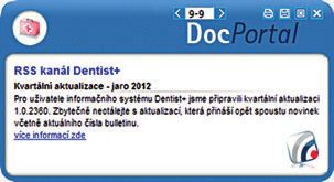 Důležité aktuality přímo v programu Pro lepší informovanost našich uživatelů o zajímavých novinkách nebo nečekaných událostech jsme vytvořili přímo v programu informační bublinu aplikace DocPortal.