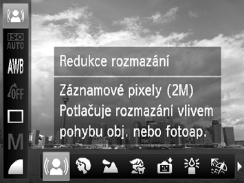 Fotografování v různých podmínkách Vyberete-li motivový program odpovídající podmínkám, za kterých chcete