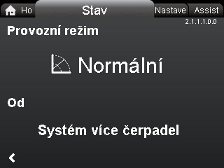 "Datum a čas" "Identifikace čerpadla" "Systém více čerpadel". Mezi dvěma dílčími menu přecházejte pomocí nebo. 8.