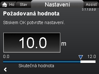 1 "Požadovaná hodnota" Navigace "Home" > Stav > "Provozní stav" "Provozní stav" "Provozní režim, od" "Režim regulace".