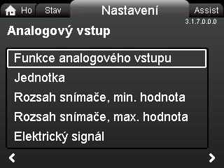 Čeština (CZ) 8.6.7 "Analogový vstup" V tomto menu lze nastavit analogový vstup, například ze snímače teploty, k aktivaci funkce sledování tepelné energie. Viz obr. 57.