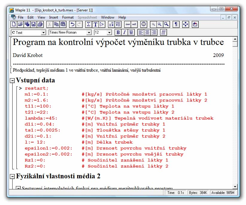 Popis pracovního prostředí programu Maple 6 Popis pracovního prostředí programu Maple Program Maple využívá technologie pro symbolické výpočty.