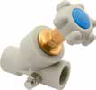 FV PPR ventil kosý Materiál: PPR - mosaz Standard: ČSN EN ISO 15874, IN 8077, IN 8078 Poznámka: Kosý ventil s vysokou životností. Umožňuje regulovat průtok.