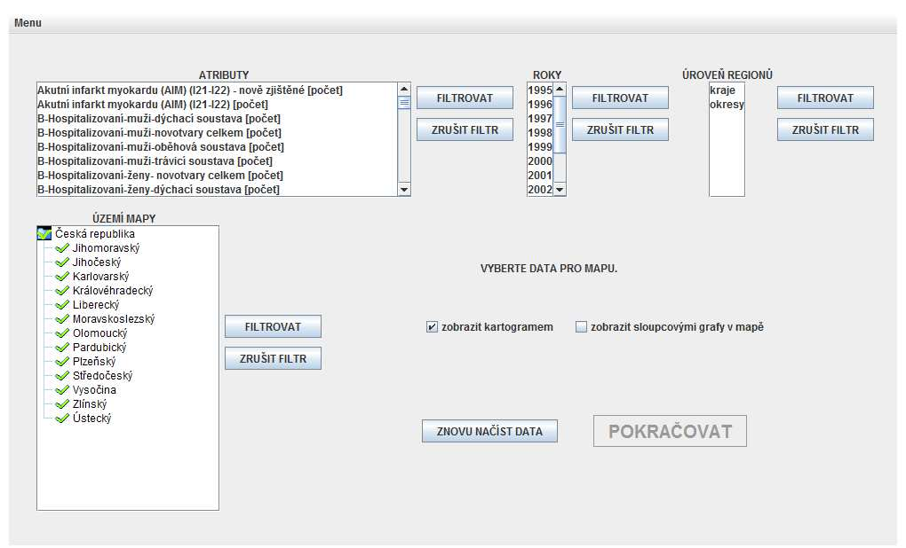 Interaktivní mapy - nástroj TimeSeries Nástroj na prezentaci statistických časových řad.