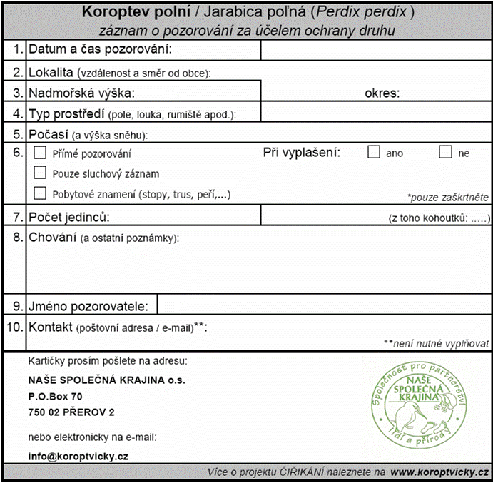 Záznamová karta Záznamová karta plní svůj účel a poskytuje nám veškeré potřebné informace. Klíčové jsou pro nás údaje v 1., 2. a 7. řádku, které byly zpracovány v této zprávě.