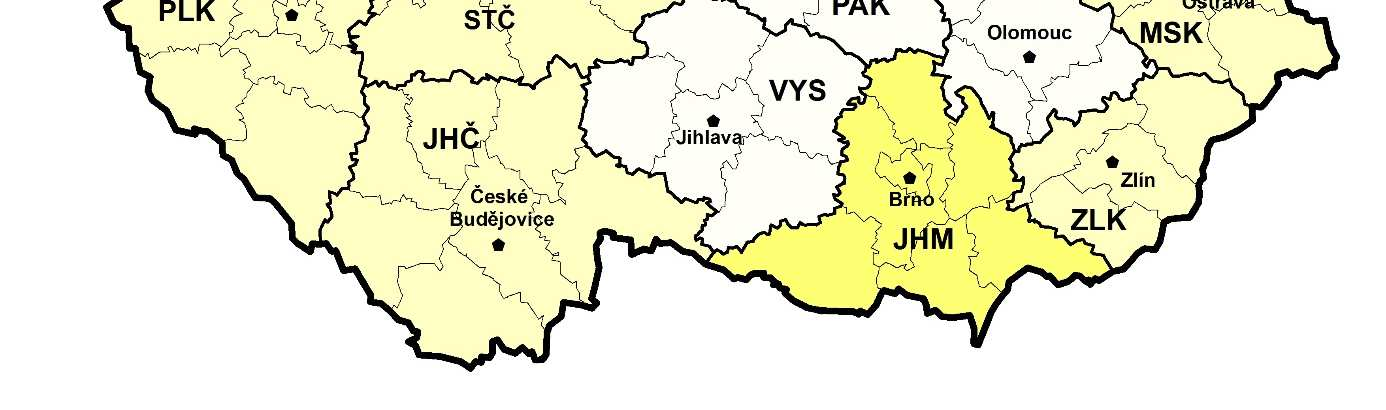 Čím světlejší barva, tím menší podíl má daná skupina povolání na celkové zaměstnanosti v kraji ve srovnání s ostatními skupinami povolání. Zdroj: VŠPS 1. 4.