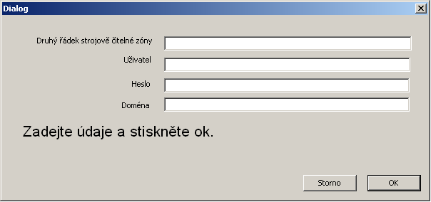 Obrázek 7 Po vyplnění údajů a stisknutí tlačítka Ok je uživatel vyzván k přiložení elektronického pasu ke čtečce.