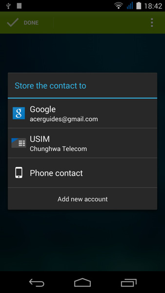 Pokud v telefonu nemáte uložené žádné kontakty, můžete importovat kontakty z účtu Google, přidat nový kontakt nebo importovat kontakty z karty SIM nebo karty SD.