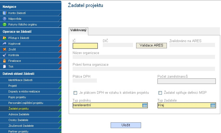 Současně v následujících popisových polích uvede ke každému členu týmu popis míry Zapojení člena v daných fázích projektu včetně Popisu zkušeností s relevantními projekty a aktivitami.