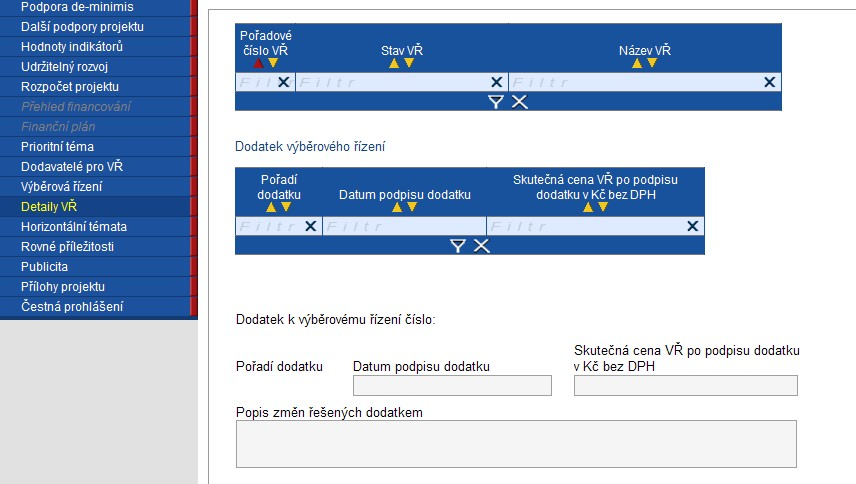 stavu ukončeno, je nutné vyplnit také záložku