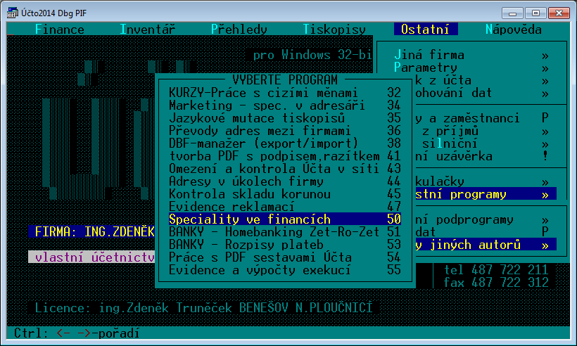 3. OBSLUHA MODULU Modul je součástí Účta a je přístupný z nabídky: Ostatní / Vlastní programy / Programy jiných autorů