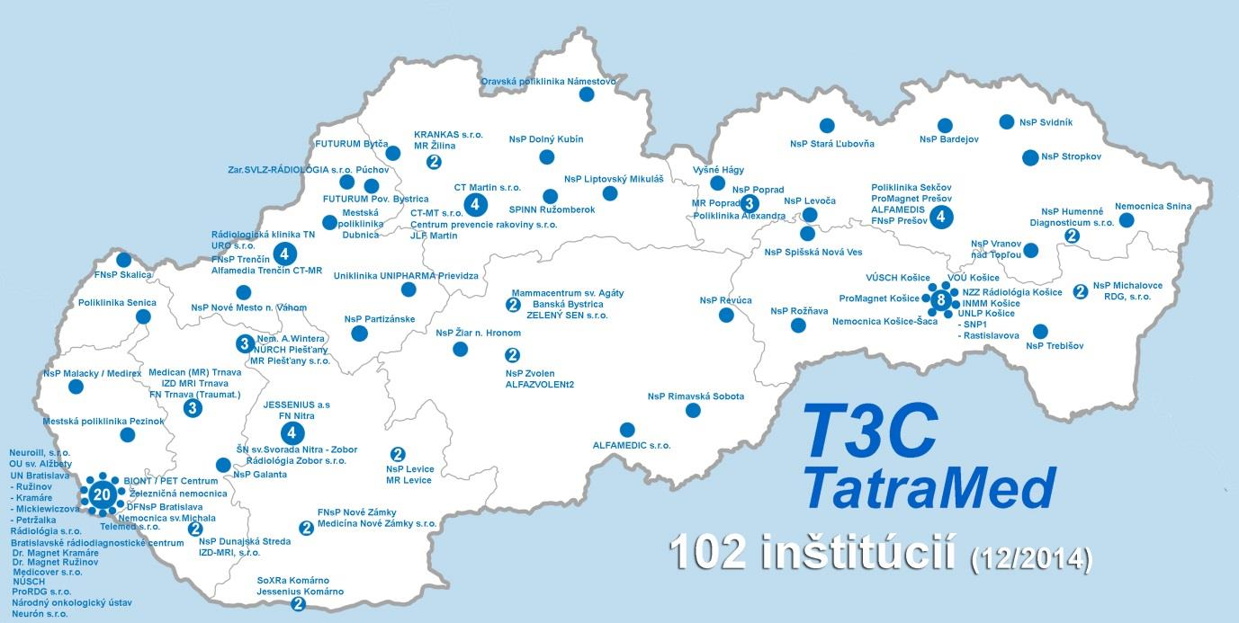 shtml Příloha 7: Mapka seznam účastníků sítě TATRAMED T3C: