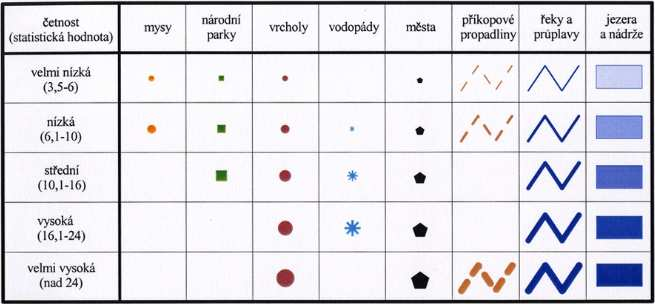 POSTUP PŘI TVORBĚ MAPY použité parametry kartografického znaku pro vyznačení