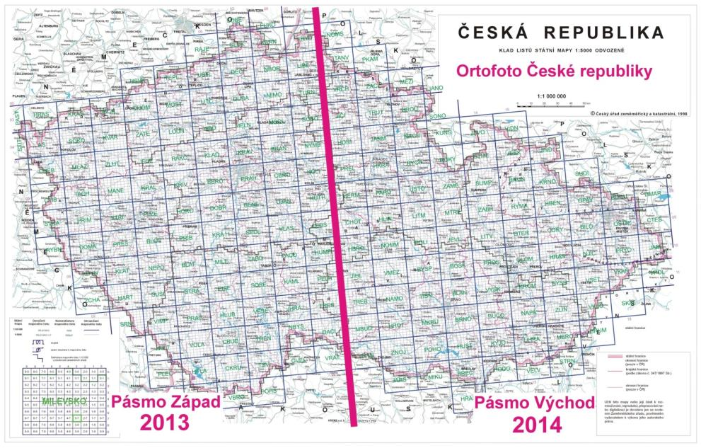 Od roku 2012 se přešlo na systém snímkování ve dvou časových pásmech. V archivu ČÚZK tak vzniká souvislá řada snímků zachycujících území České republiky v dvouletých intervalech.