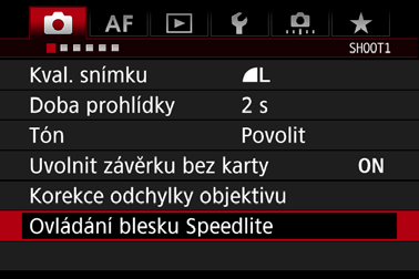 Ovládání blesku z obrazovky nabídky fotoaparátu Při použití fotoaparátů EOS DIGITAL uvedených na trh v roce 2007 apozději