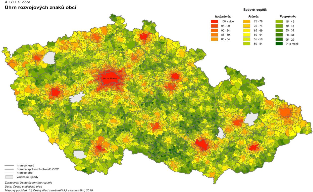 Obce nerozvinuté 2 Počet obcí s podprůměrným stupněm rozvinutí: 2546 Z toho počet obcí do 500 obyvatel s podprůměrným stupněm rozvinutí: 1849 Venkov dle krajů: 3 Převážně venkovský region: Kraj