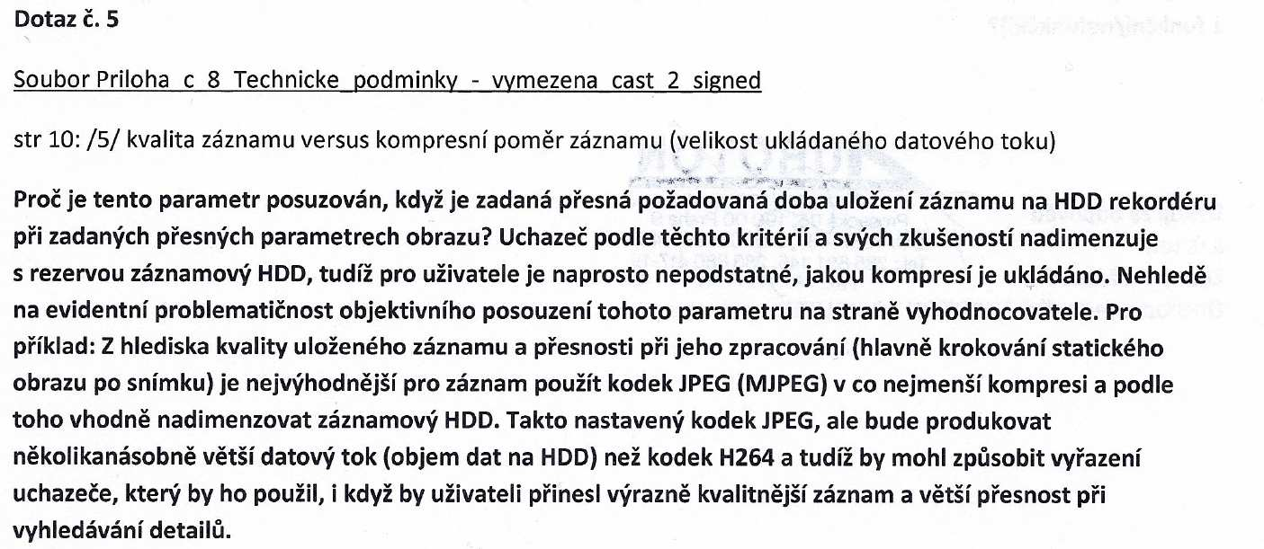 Ad 1). V případě použitého kodeku bylo účelem definovat standardní formát záznamu, abychom se vyhnuli případným řešením, založeným na nějakém proprietárním či obskurním formátu. H.