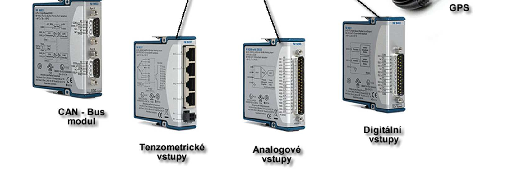 Modul digitálních vstupů NI 9411 (sériové číslo 12F69AB) Modul pro digitální vstupy v úrovni TTL či volitelně do 24 V, diferenciálně či single ended zapojení. Port má 6 vstupů. Obr.