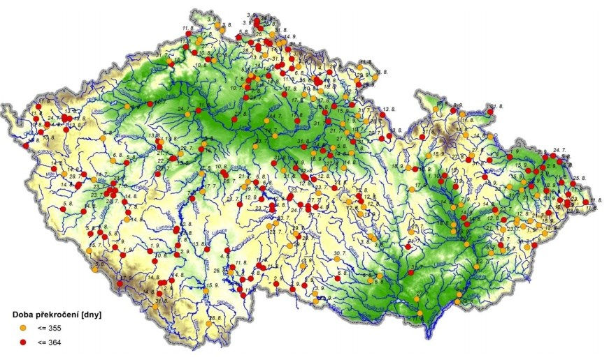 Zdroj: Vyhodnocení sucha na území České republiky v roce 2015, předběžná zpráva (on-line: http://www.chmi.