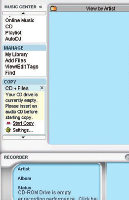 628 převádění hudebních disků CD na formát MP3 1 v aplikaci MUSIC CENTER klepněte na