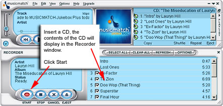 CD Lookup přečte obsah disku CD a provede pokus o vyplnění informací o albu, interpretu a