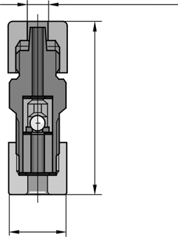 1.8 Příslušenství solenoidových dávkovacích čerpadel spojení tlakem kuželového nátrubku na měkkou hadičku M20 x 1,5 Ø Sací ventily v provedení PVT těleso z PVDF, těsnění PTFE, s kuličkovým ventilem a