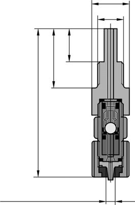 1.8 Příslušenství solenoidových dávkovacích čerpadel Ø 30 R ½ Injekční ventily v provedení PP/PTFE A 45 25 se zvýšenou odolností proti vzniku usazenin a nárůstů.