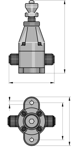 pk_1_129 M20 x 1,5 120 Určeno pro čerpadla: alpha, Beta, gamma/l, Pneumados b, EXtronic, D4a a delta typ pracovní tlak přípojky provedení DHV-S-DK 1-10 bar 6 12 mm PP 302320 DHV-S-DK 1-10 bar 6 12 mm