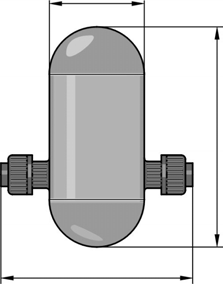 1.8 Příslušenství solenoidových dávkovacích čerpadel 1.8.7 Tlumiče pulzací bez oddělovací membrány Ø D M20 x 1,5 PP tlumiče pulzací (bez membrány) Důležité: Při použití tlumiče pulzací je třeba vždy instalovat i pojišťovací ventil.