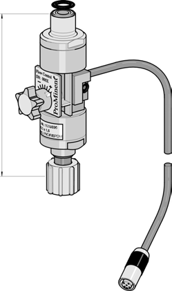 1.8 Příslušenství solenoidových dávkovacích čerpadel 1.8.13 Průtokové monitory, řídící kabely Průtokové monitory - nastavitelné jsou určeny pro dávkovací čerpadla řady gamma/l v materiálových provedeních PP, PC, NP a TT.