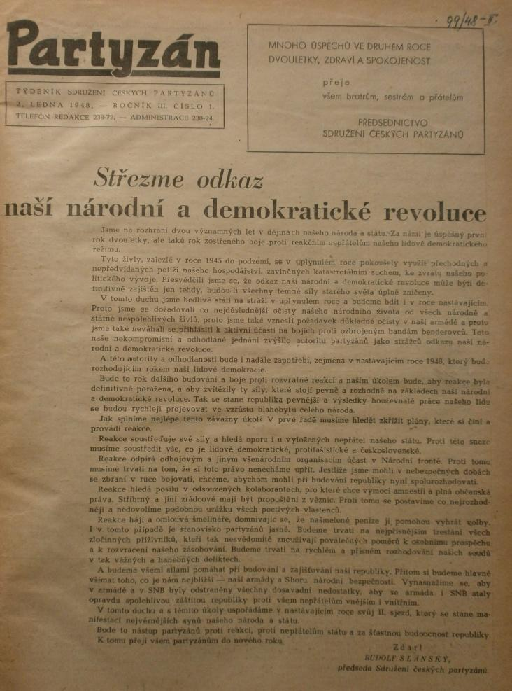 In: Partyzán, 1/1947. Příloha č.