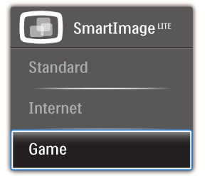 3. Optimalizace Obrazu 3.2 SmartContrast Co je to? Standard (Standardní): Vylepšuje text a snižuje jas pro zvýšení čitelnosti a omezení namáhání zraku.