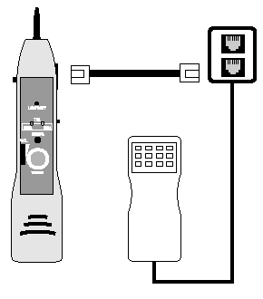 Pro kontrolu koaxiálních kabelových systémů můžete použít adaptér [15], který zastrčíte do testovací (zkušební) zdířky [23]. Přepněte přepínač režimu testování [22] do pravé polohy TONE.