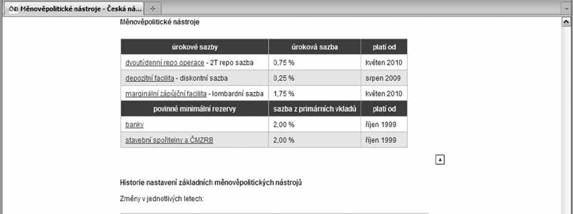 Co je finanční analýza a k čemu slouží? webových stránkách. K těm, na nichž je možné uvedené ukazatele najít, patří např. stránky České národní banky (www.cnb.