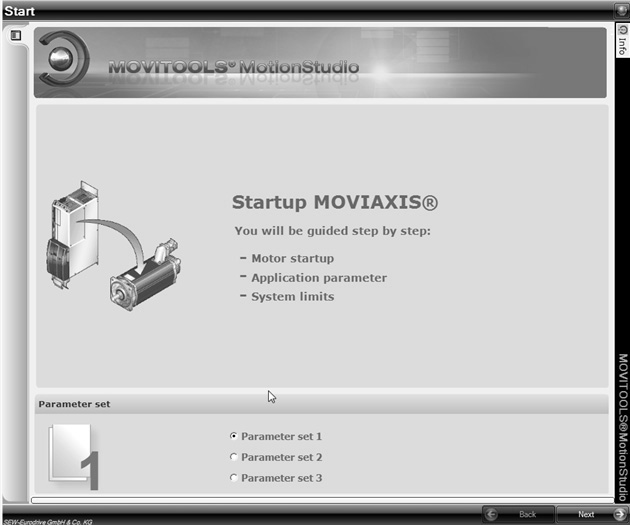 5 I 0 Uvedení do provozu Uvedení systému MOVIAXIS do provozu jednomotorový provoz 5.9.