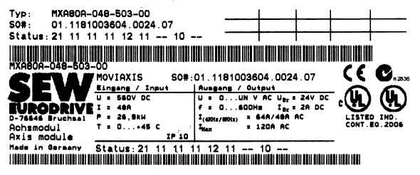 3 Konstrukce zařízení Typový štítek a typová označení 3.4.