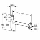 skrutkami a hmoždinkami Komfortný sifón G 1 1 /4 chróm 1001305-40 241,00 G 1 1 /4 x 32 mm