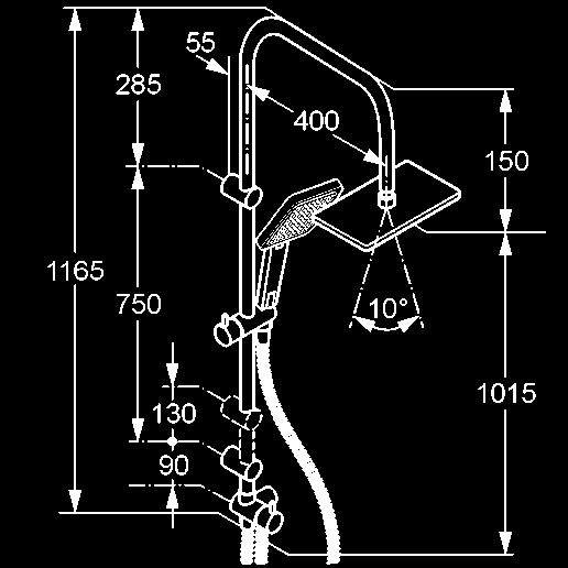 bežcom so Suparaflex-sprchovou hadicou G ½ x G ½ x 1600 mm s Esprit hlavovou sprchou DN 15 s Esprit ručnou sprchou DN 15 stupeň hlučnosti I Shower Family DN 15/20 chrom 5619205-40 950,00