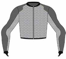 inserty ze silikonu - perforovaný materiál Pro-shape - prodyšný materiál Jersey Holl Kód 4879891 ACTION RACE JACKET EVO - spojené pláty z