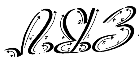 charakteristickým znakem u tohoto písma je plynulé spojování písmen, které neruší a nesnižuje čitelnost písma pro spojování