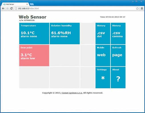 přístroje. Na stránkách www.cometsystem.cz/podpora/aktualizace-firmware rovněž naleznete nejnovější verzi firmware pro Váš přístroj - nové funkce i pro starší přístroje.