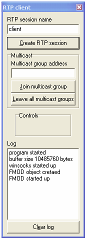Obrázek 8.2: Náhled na aplikaci RTP client 8.3 Ovládání aplikací RTP client a RTP server Na obrázku 8.