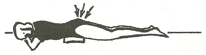 11. 2. Posilovací cviky Velký sval hýžďový (m. gluteus maximus) Základní poloha: Leh na břiše (vhodné podloţit břicho), pokrčit vzpaţmo, hlava čelem na hřbetech rukou.